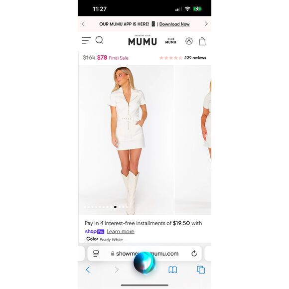 Show Me Your MUMU Outlaw Dress in Pearly White  NEW NWT - Picture 3 of 9